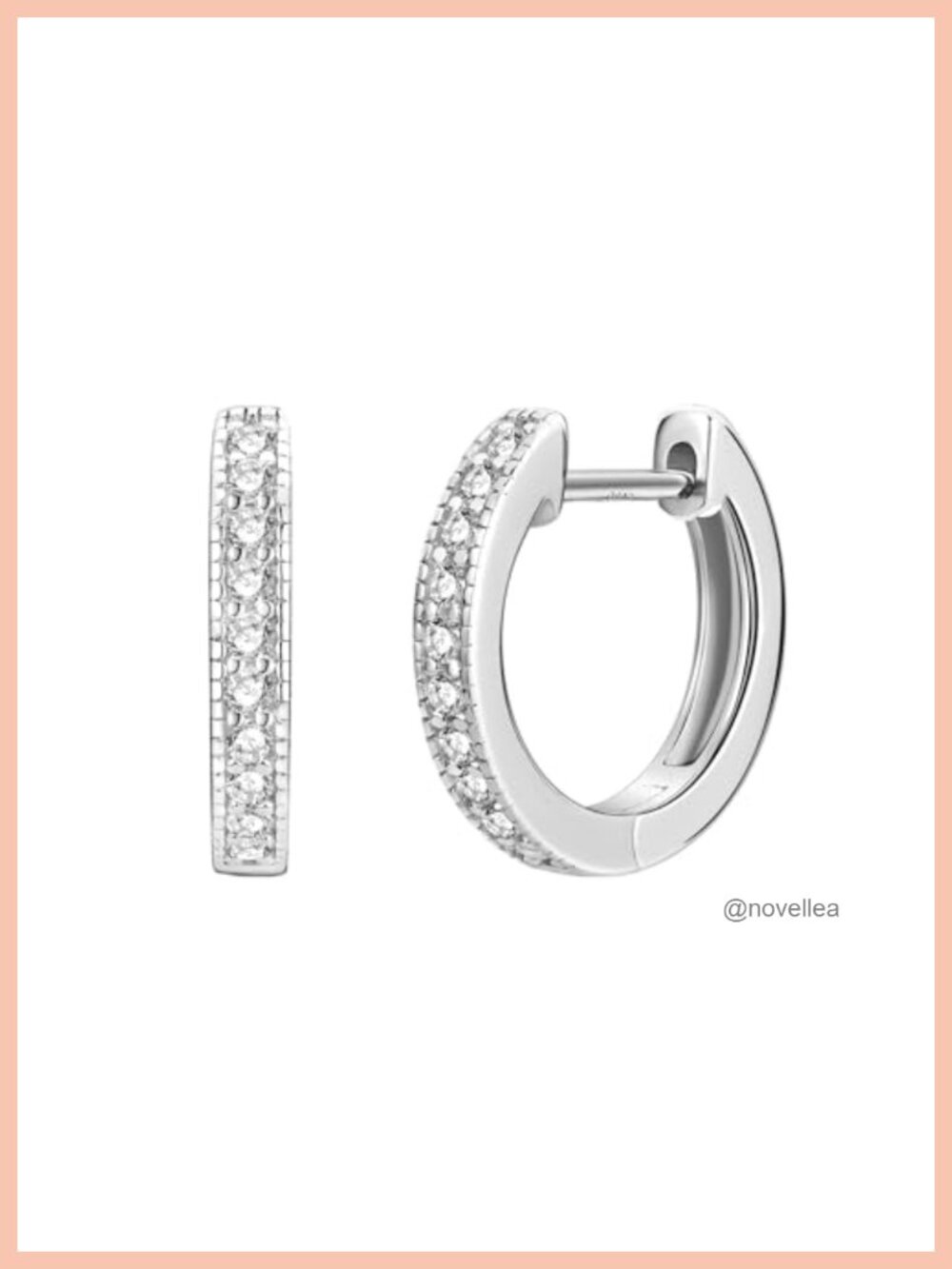 14K Gold Filled Moissanite 0.2CT Pave Hoop Earrings D Color VVS Hinged